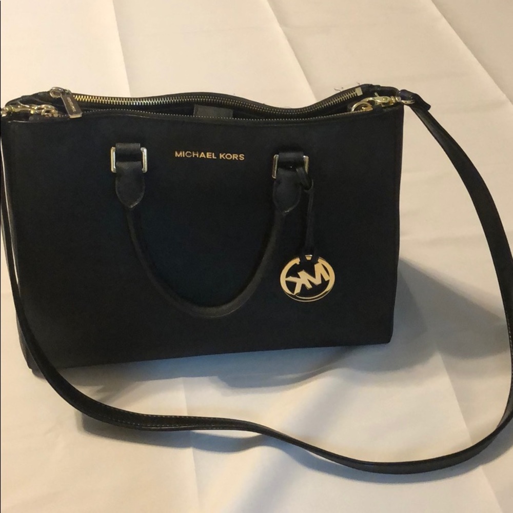 Michael kors Black shoulder bag with gold hardware